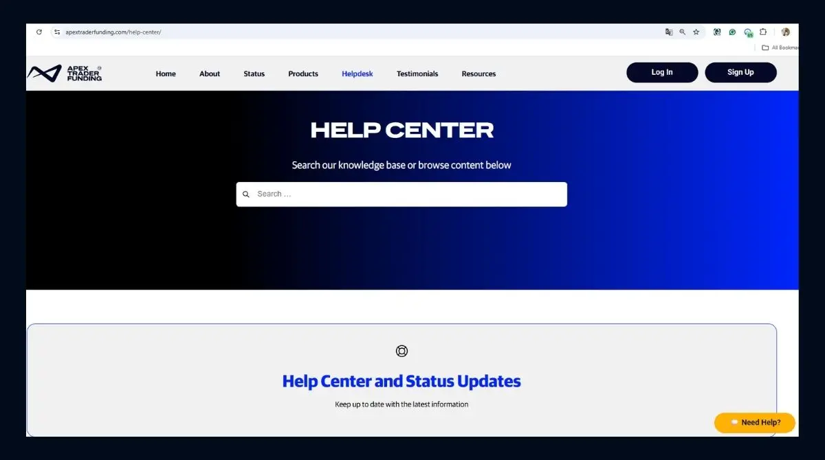 Apex Trader Funding 24/7 support help desk